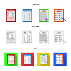 Isolated object of form and document symbol. Set of form and mark vector icon for stock.