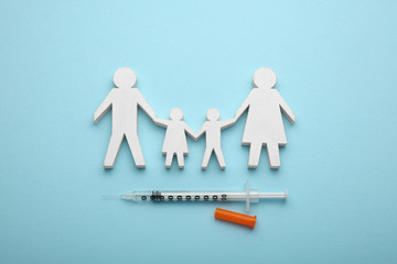 Family immunization concept. Flu vaccine for children.