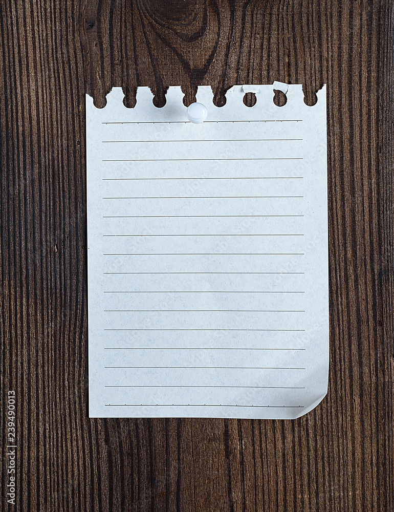 Aufkleber empty notepad paper attached with a button