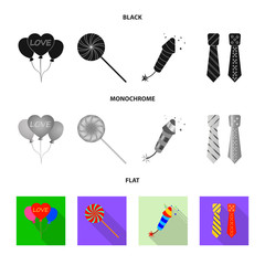 Vector design of party and birthday logo. Set of party and celebration stock vector illustration.