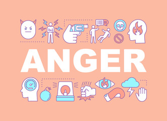Anger word concepts banner