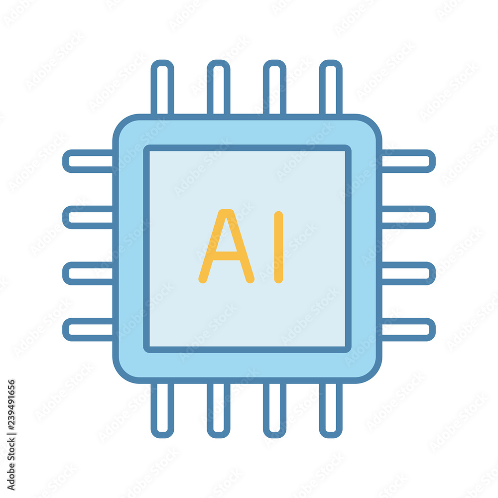 Poster ai processor color icon