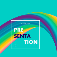 Trendy 3d abstract vector vibrant gradient wave on colorful background