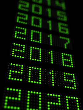 New year 2019 timeline. 3D illustration