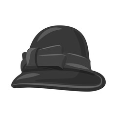 Vector illustration of headgear and cap symbol. Collection of headgear and accessory stock vector illustration.