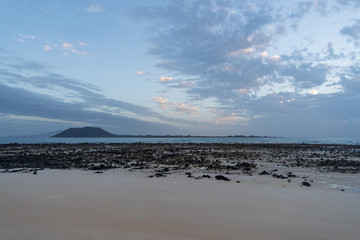 Lobos island as seen from the Corralejo beach, Canary