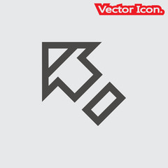 Arrow icon isolated sign symbol and flat style for app, web and digital design. Vector illustration.