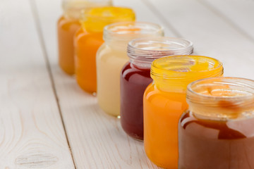 Close up on baby food