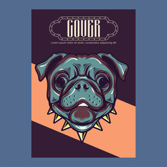 Pug Dog in a glasses. Vector illustration