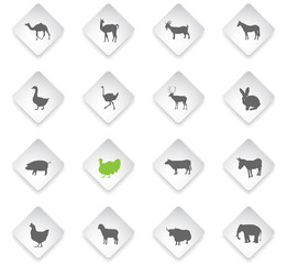 farm animals icon set