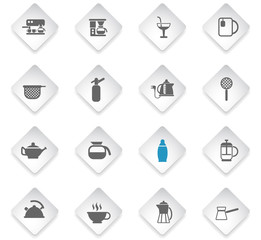utensils for beverages icon set
