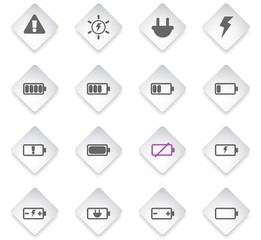 Battery energy vector icons