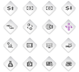 currency exchange icon set
