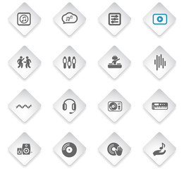 electro music icon set