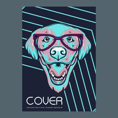 Pug Dog in a glasses. Vector illustration