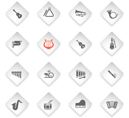 musical instruments icon set