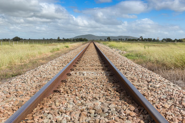 Fototapeta premium train railway panorama landscape