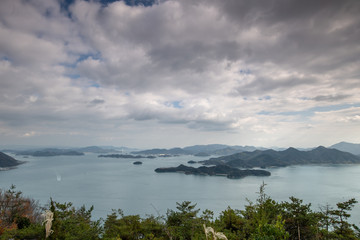 Fototapeta premium 三原 筆影山からの瀬戸内海