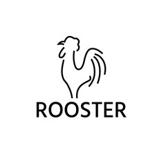 abstract line art rooster vector design template