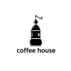 coffee grinder in a form of house vector design template