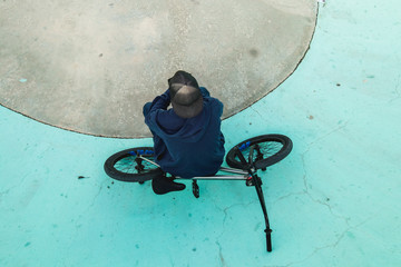 Young man with his bmx bike. Bmx rider