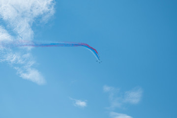 Planes perform aerobatics