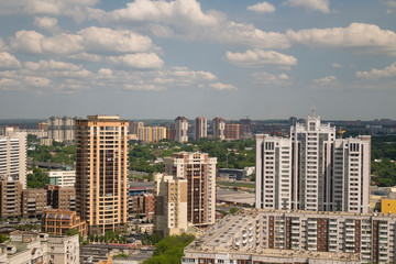 Fototapeta na wymiar City buildings from height