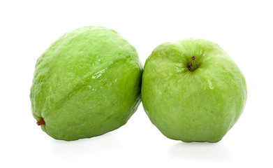 Guava fruit isolated on the white background.