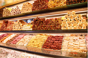 Sweets in the Turkish market.