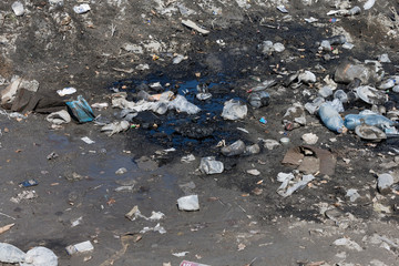 Oil spill and garbage