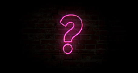 Question mark neon sign