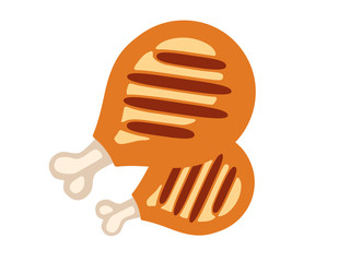 Chicken vector calf on a white background