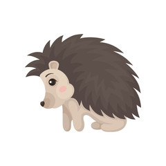 Cute edgehog prickly animal cartoon character vector Illustration on a white background