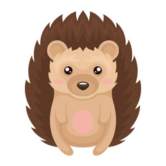 Cute hedgehog animal cartoon character vector Illustration on a white background © Happypictures