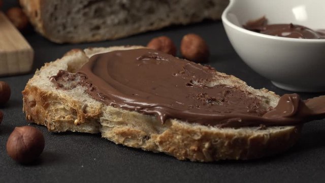 bread with chocolate spread