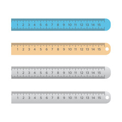 Metric inch rulers set. Metric and inch scale vector