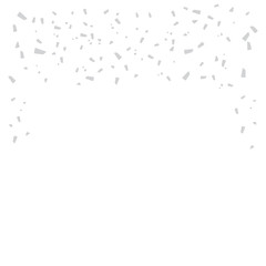 Snowfall transparent background. Winter chaotic snowstorm template.