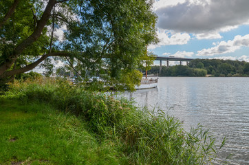 Fototapeta premium Rader Hochbrücke am Nord-Ostsee.Kanal 