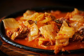 Korean spicy pork and kimchi 