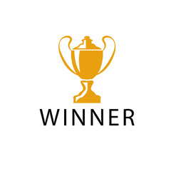 gold winner cup vector design template