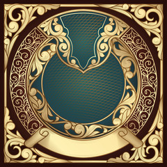 Golden ornate decorative vintage design