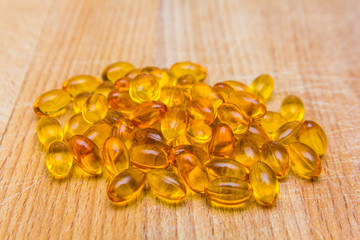 Fish oil capsules full of omega 3