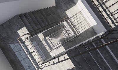 Digitally Generated Staircase Image 3D Rendering