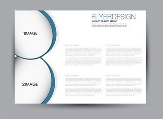 Flyer, brochure, billboard template design landscape orientation for business, education, school, presentation, website. Blue color. Editable vector illustration.