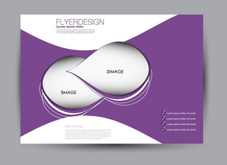 Flyer, brochure, billboard template design landscape orientation for business, education, school, presentation, website. Purple color. Editable vector illustration.