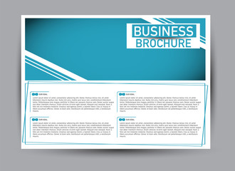 Flyer, brochure, billboard template design landscape orientation for business, education, school, presentation, website. Blue color. Editable vector illustration.