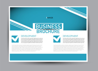 Flyer, brochure, billboard template design landscape orientation for business, education, school, presentation, website. Blue color. Editable vector illustration.