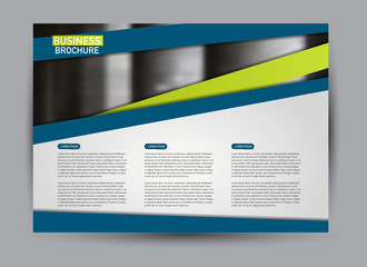 Flyer, brochure, billboard template design landscape orientation for business, education, school, presentation, website. Blue and green color. Editable vector illustration.