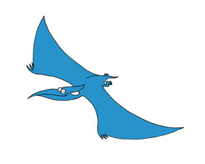 Funny illustration of a prehistoric flying reptile © lucamendieta
