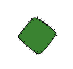 Simple illustration of a stitched cloth patch